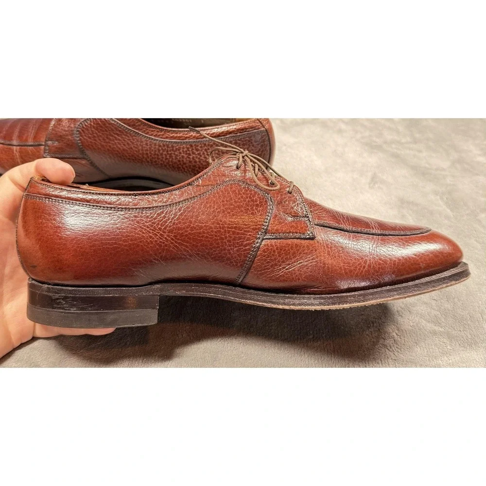 Vintage Florsheim Comfort Cushion Shoes Mens Size 10 C Brown Leather Derby Dress